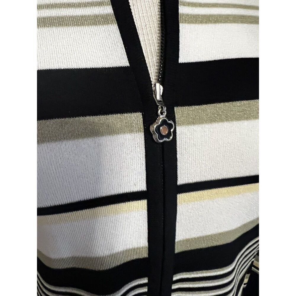 Exclusively Misook Zip Front Knit Multi Colored C… - image 5